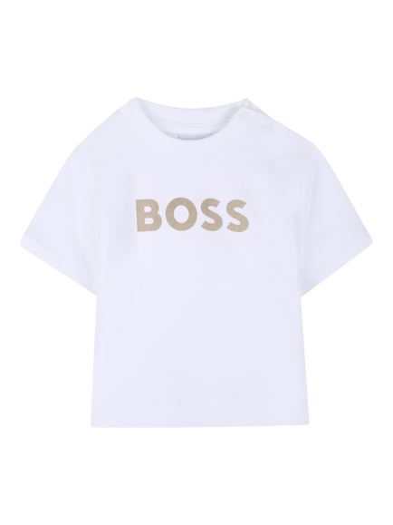 HUGO BOSS Baby T-Shirt and Shorts Set, Stone, Stone
