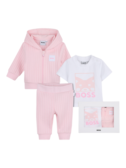 HUGO BOSS Baby 3 Piece Outfit Set, Festival Bloom, Festival Bloom