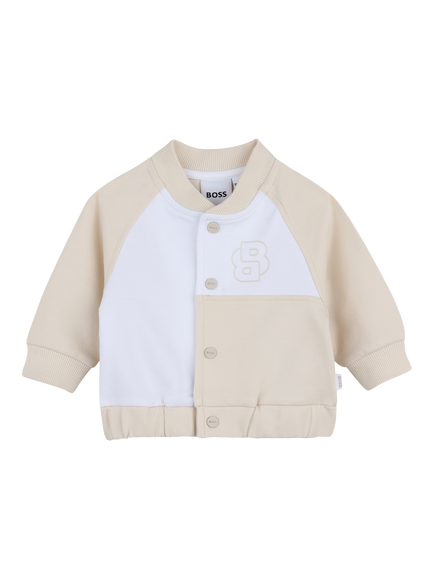 HUGO BOSS Baby Cotton Blend 3 Piece Outfit Set, New Beige, New Beige