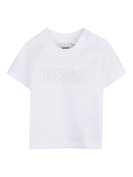 HUGO BOSS Baby Cotton Blend 3 Piece Outfit Set, New Beige - view 2, New Beige