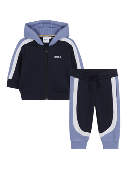 HUGO BOSS Baby Hoodie & Joggers Cotton Blend Set, Navy