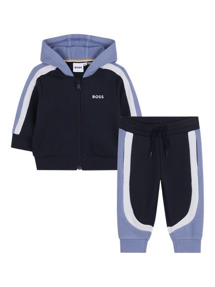 HUGO BOSS Baby Hoodie & Joggers Cotton Blend Set, Navy