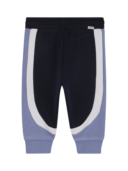 HUGO BOSS Baby Cotton Blend Tracksuit Bottoms, Navy - view 2, Navy