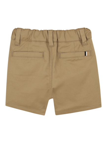 HUGO BOSS Baby Cotton Blend Chino Shorts, Dark Stone - view 2, Dark Stone