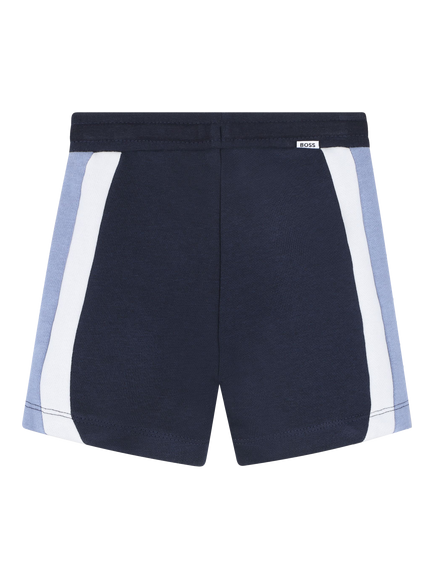 HUGO BOSS Baby Fleece Drawstring Bermuda Shorts, Navy - view 2, Navy