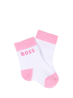 HUGO BOSS Baby Cotton Blend Ankle Socks, Pack of 3, Pale Pink - view 2, Pale Pink