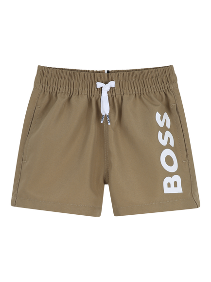 HUGO BOSS Baby Drawstring Swim Shorts, Dark Stone