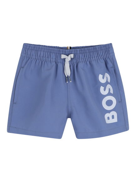 HUGO BOSS Baby Logo Swim Shorts, Lavender Blue, Lavender Blue