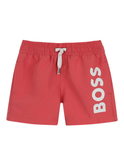 HUGO BOSS Baby Logo Swim Shorts, Rasberry