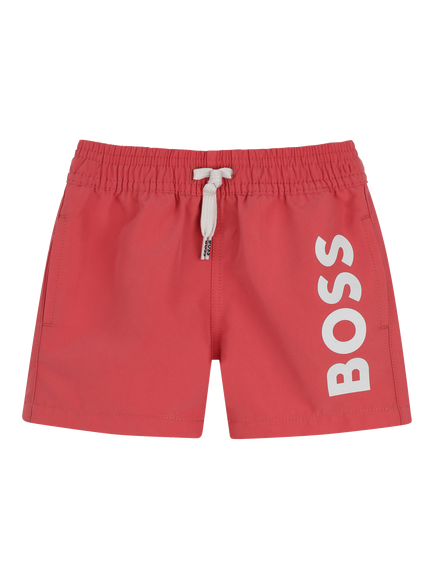 HUGO BOSS Baby Logo Swim Shorts, Rasberry