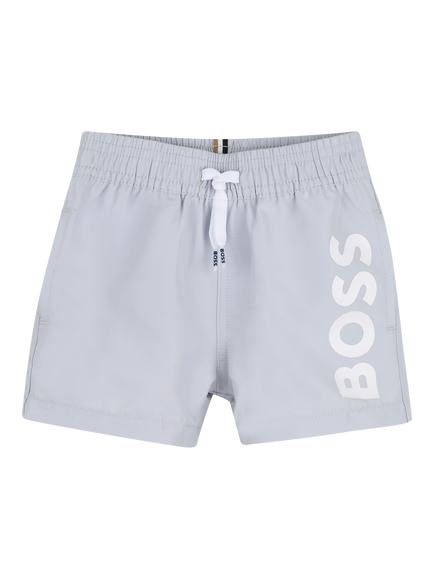 HUGO BOSS Baby Drawstring Swim Shorts, Pale Blue