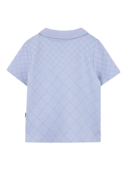 HUGO BOSS Kids' Short Sleeve Quilt Polo Shirt, Medium Grey - view 2, Medium Grey