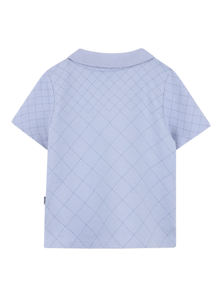 HUGO BOSS Kids' Short Sleeve Quilt Polo Shirt, Medium Grey - view 2, Medium Grey