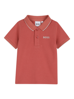 HUGO BOSS Kids' Short Sleeve Polo Shirt, Rasberry