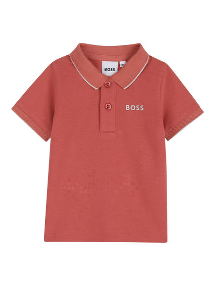 HUGO BOSS Kids' Short Sleeve Polo Shirt, Rasberry