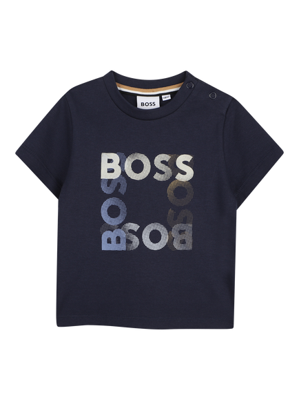 HUGO BOSS Baby Short Sleeve Logo Graphic T-Shirt, Navy, Navy