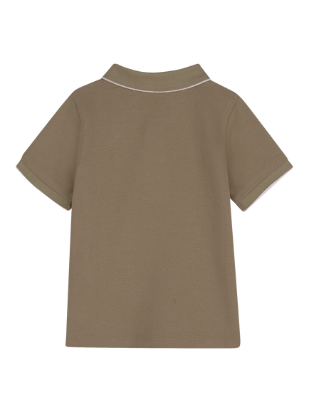 HUGO BOSS Baby Short Sleeve Polo Shirt, Dark Stone - view 2, Dark Stone