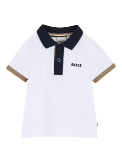 HUGO BOSS Baby Short Sleeve Polo Shirt, White, White