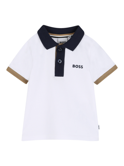 HUGO BOSS Baby Short Sleeve Polo Shirt, White, White