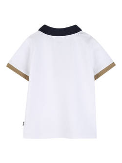 HUGO BOSS Baby Short Sleeve Polo Shirt, White - view 2, White