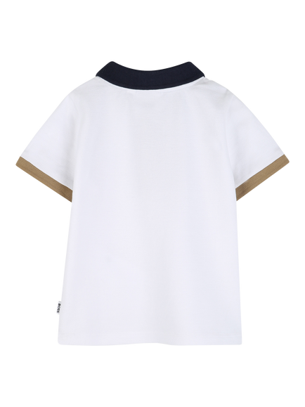 HUGO BOSS Baby Short Sleeve Polo Shirt, White - view 2, White