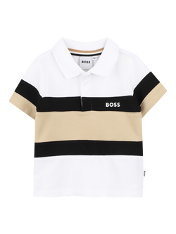 HUGO BOSS Baby Stripe Polo Shirt, White, White