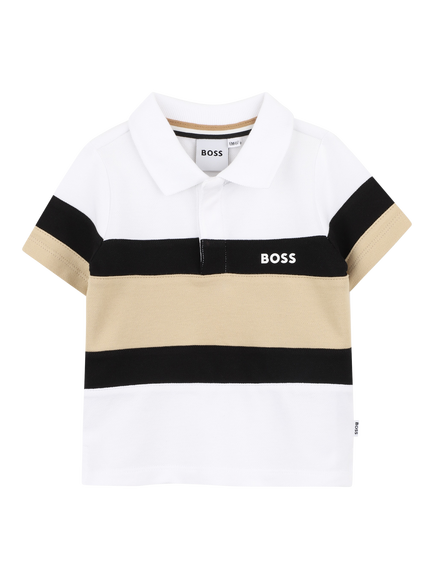 HUGO BOSS Baby Stripe Polo Shirt, White, White