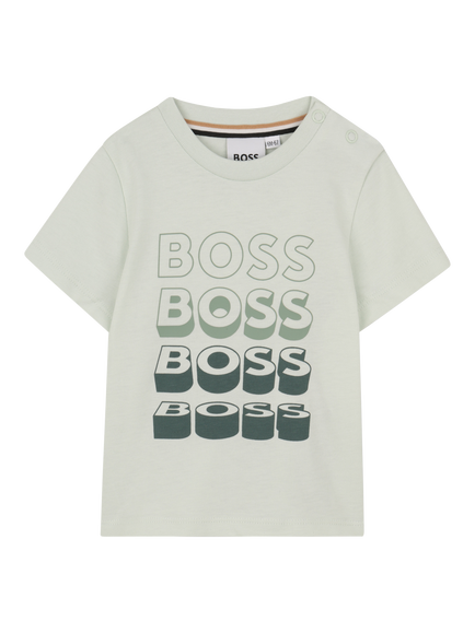 HUGO BOSS Baby Multi Logo T-Shirt, Sprout Green