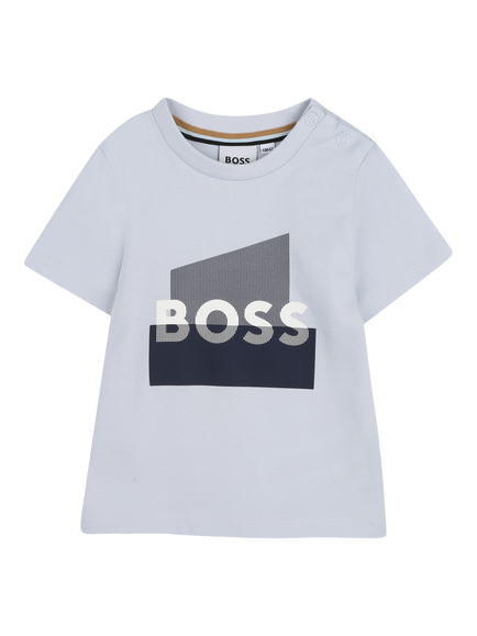 HUGO BOSS Baby Short Sleeve Logo Graphic T-Shirt, Pale Blue