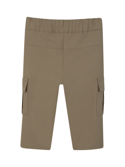 HUGO BOSS Baby Fleece Drawstring Cargo Trousers, Dark Stone - view 2, Dark Stone