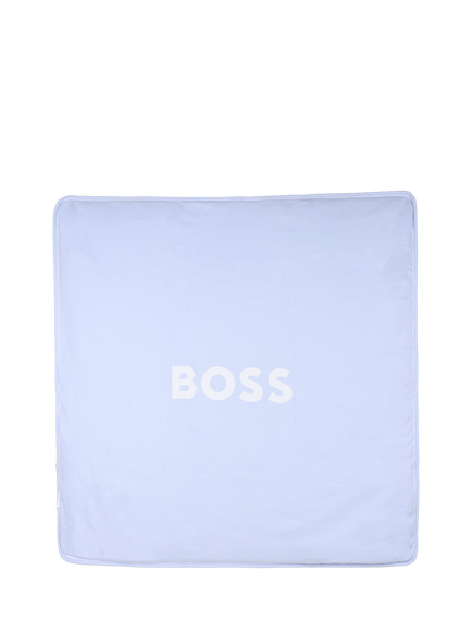BOSS Baby Logo Stripe Baby Blanket, One Size - view 2, Pale Blue