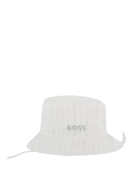 HUGO BOSS Baby Frill Edge Bucket Hat, White, White