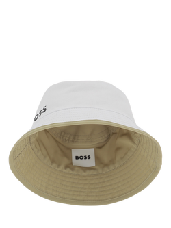 HUGO BOSS Kids' Reversible Bucket Hat, Dark Stone - view 2, Dark Stone