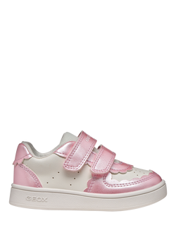 Geox Baby Eclyper Pearlescent Trainers, White/Dark Pink, White/Dark Pink
