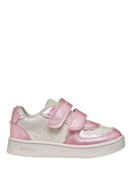 Geox Baby Eclyper Pearlescent Trainers, White/Dark Pink, White/Dark Pink
