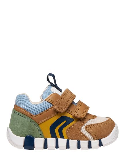 Geox Baby Iupidoo First-Steps Trainers, Caramel/Ochre, Caramel/Ochre