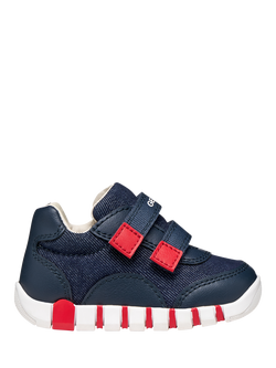 Geox Baby Iupidoo First-Steps Trainers, Navy/Red, Navy/Red