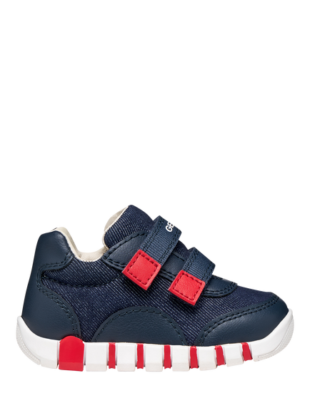Geox Baby Iupidoo First-Steps Trainers, Navy/Red, Navy/Red