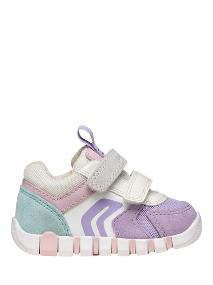 Geox Baby Iupidoo First-Steps Trainers, Lavender/White, Lavender/White
