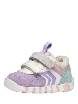 Geox Baby Iupidoo First-Steps Trainers, Lavender/White - view 2, Lavender/White