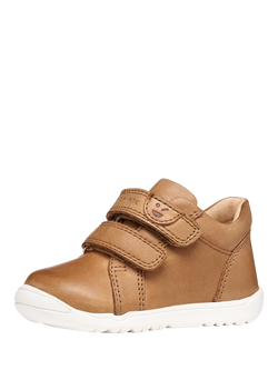 Geox Baby Macchia Mid-Cut First-Steps Trainers, Whiskey - view 2, Whisky