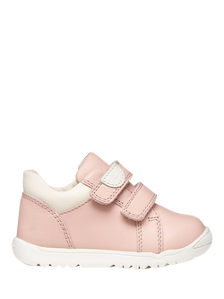 Geox Baby Macchia Mid-Cut First-Steps Trainers, Light Rose/Light Ivory, Light Rose/Light Ivory