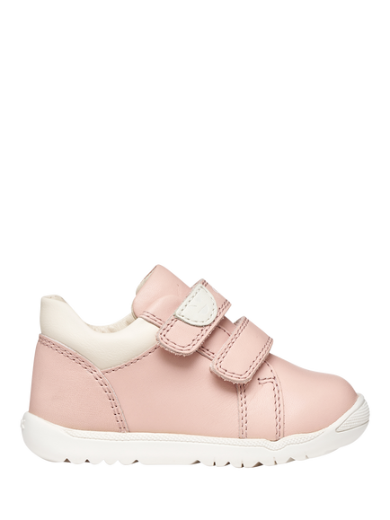 Geox Baby Macchia Mid-Cut First-Steps Trainers, Light Rose/Light Ivory, Light Rose/Light Ivory