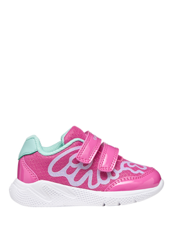 Geox Kids' Sprintye Mesh Trainers, Fuchsia/Watersea, Fuchsia/Watersea