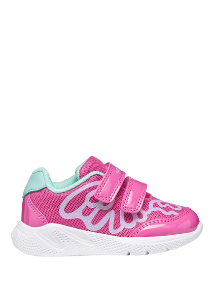 Geox Kids' Sprintye Mesh Trainers, Fuchsia/Watersea, Fuchsia/Watersea