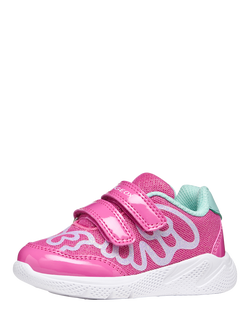 Geox Kids' Sprintye Mesh Trainers, Fuchsia/Watersea - view 2, Fuchsia/Watersea