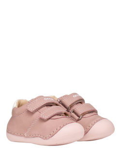 Geox Baby Tutim Trainers, Pink/White - view 2, Pink/White