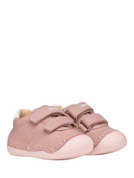 Geox Baby Tutim Trainers, Pink/White - view 2, Pink/White