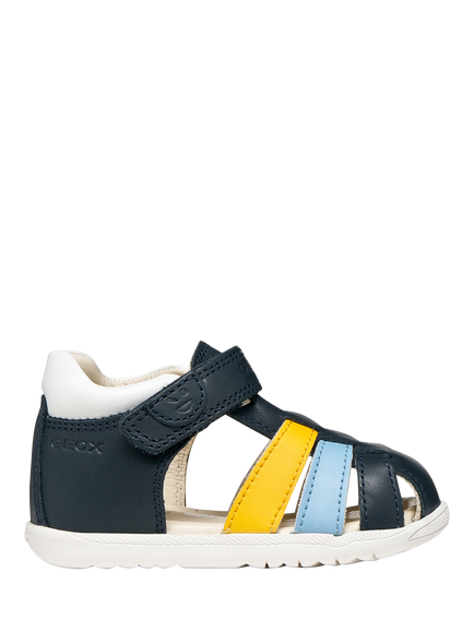 Geox Baby Macchia First-Steps Sandals, Navy/Dark Yellow, Navy/Dark Yellow