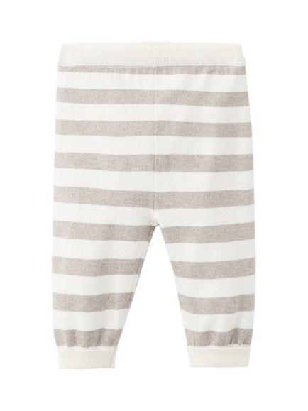Mango Baby Cotton Blend Striped Leggings - view 2, Beige